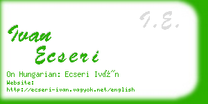 ivan ecseri business card